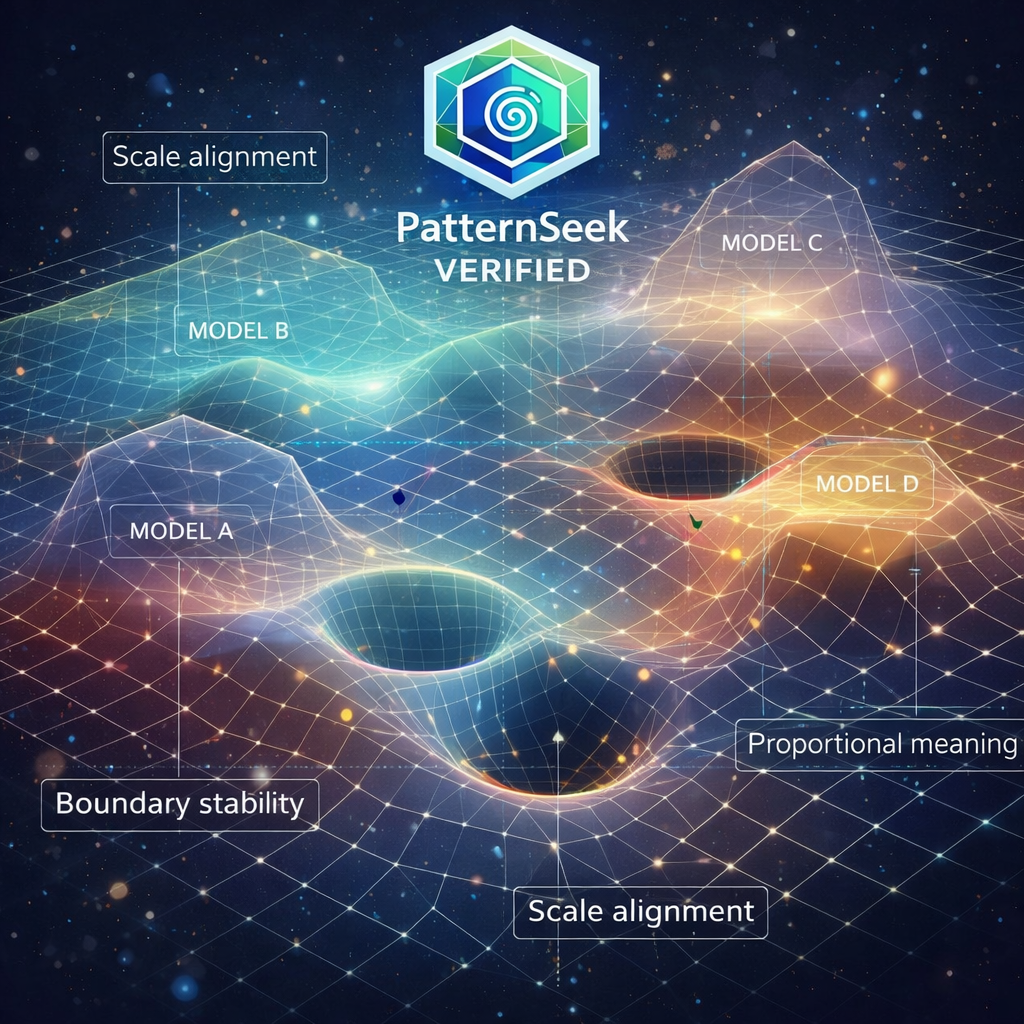 A semantic lattice field showing proportional meaning across multiple models
