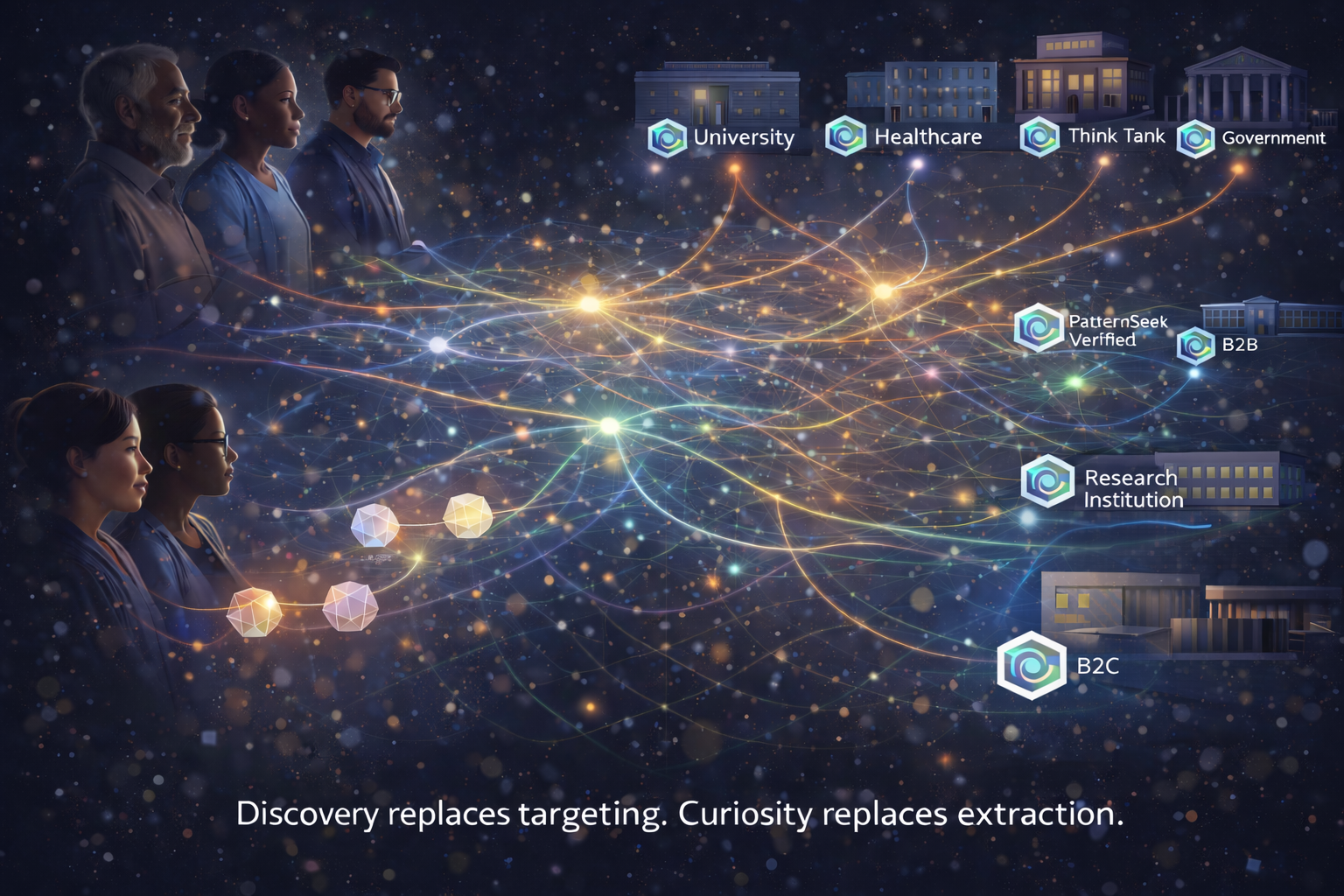 Individuals connecting to universities, healthcare, government, B2B and B2C through opt-in semantic alignment